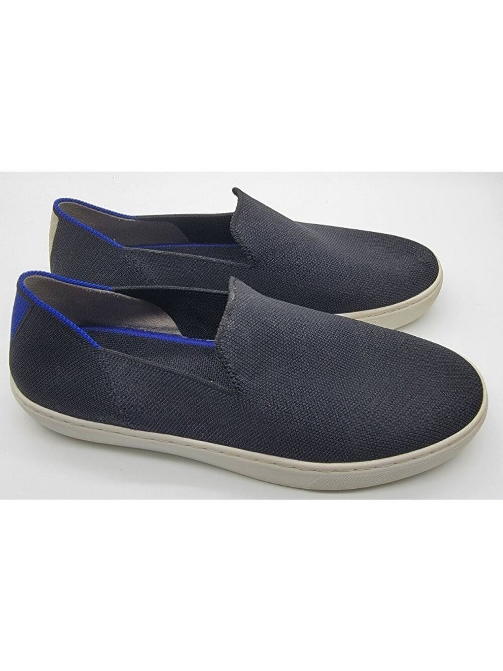 Rothy's The Original Womens Size 8.5 Black Blue Classic Comfort Slip On Shoes - Picture 2 of 8